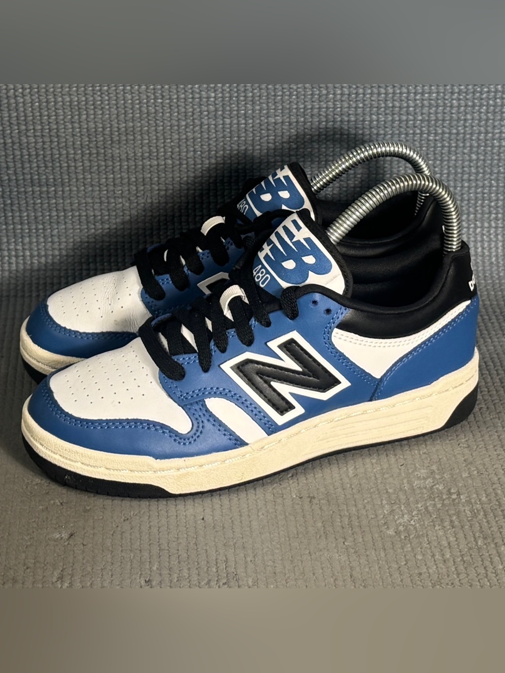 New Balance 480 V1 Lace-up Sneaker Blue Agate/White Kid’s Size 3.5